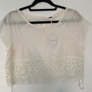 Off white Eyelet Crop top - Never Worn